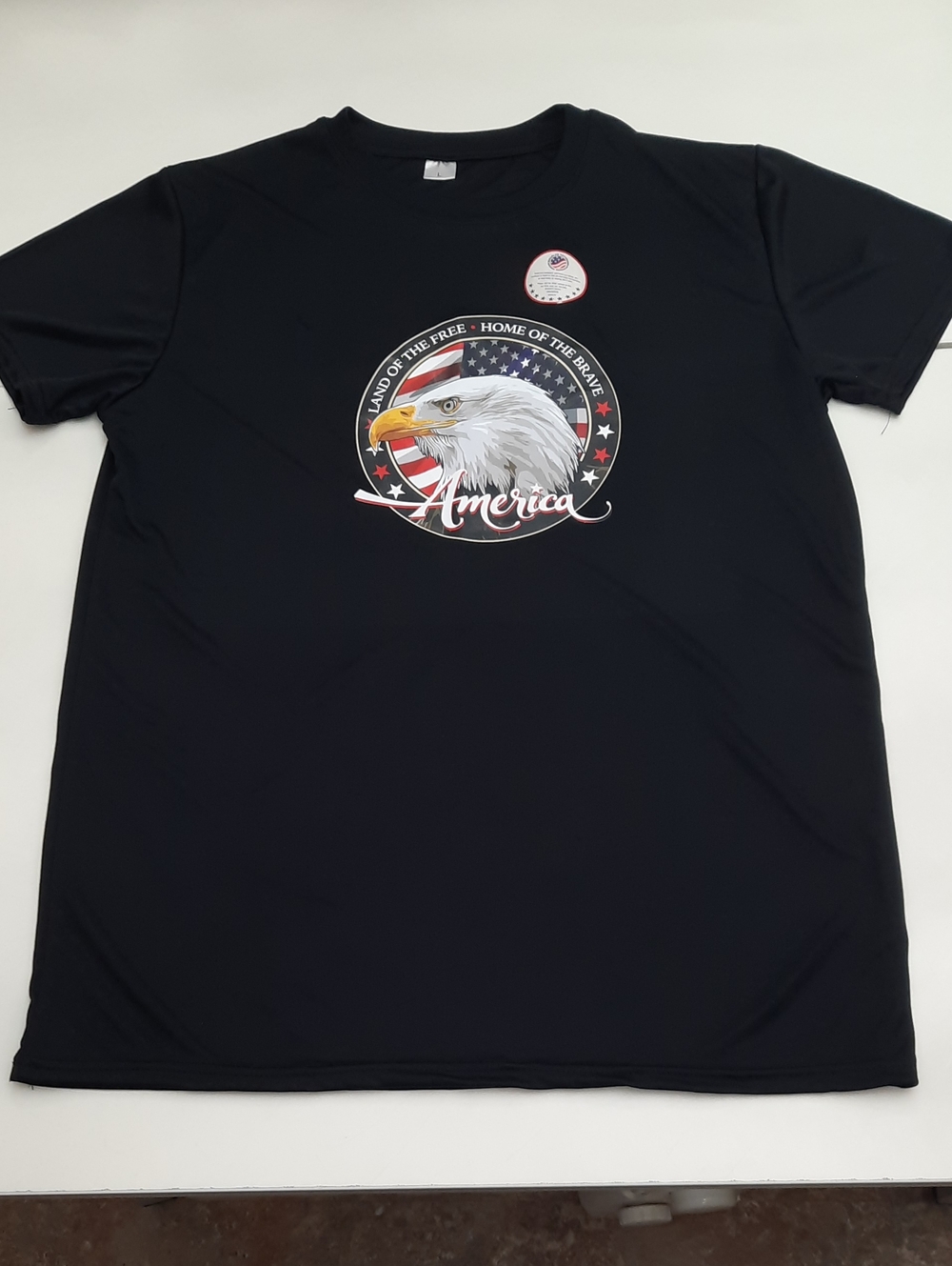 Patriotic Eagle Graphic Tee - Black - New With Tags - Size L